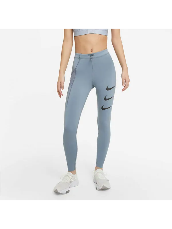 Брюки epic luxe run division printing fitness pants grey Nike — изображение 3 из 4, серый
