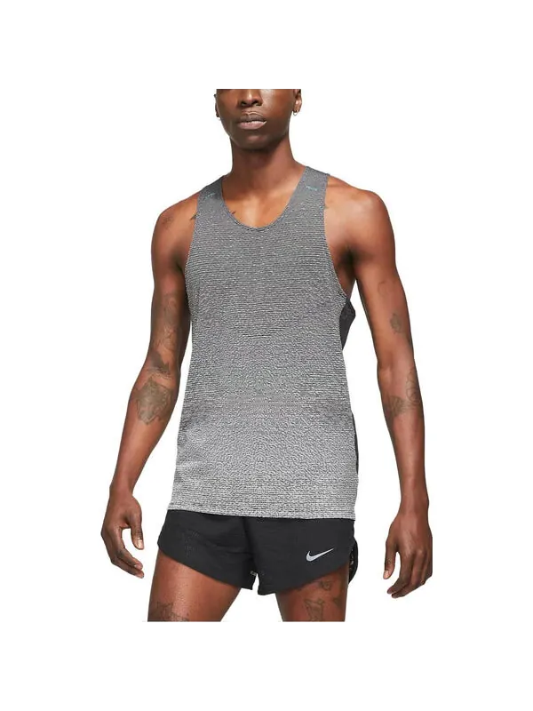 Майка Nike Running Run Division Pinnacle Tank 'Grey Black' — изображение 4 из 4, черный/серый/мульти