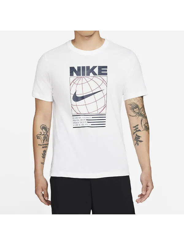 Футболка Dri Fit с геометрическим узором и логотипом, быстросохнущие спортивные Футболка для мужчин Nike — изображение 4 из 4