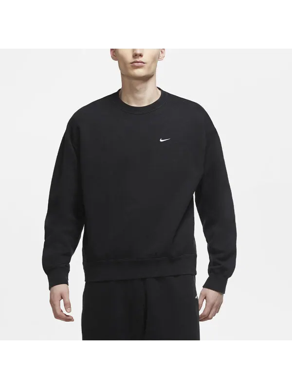Толстовка Nike Lab Nrg Fleece Crew Round Neck Pullover Black — изображение 3 из 4, черный