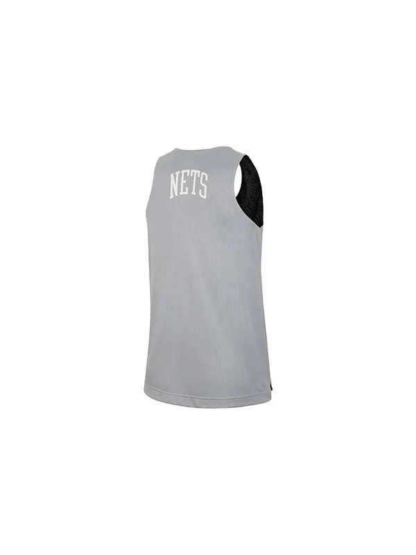 Майка (WMNS) Nike x NBA Brooklyn Nets Reversible Training Jersey 'Black Grey' — изображение 3 из 4, черный/серебристый/белый