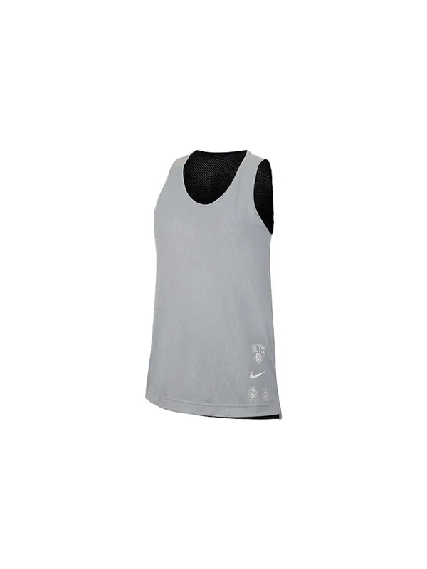 Майка (WMNS) Nike x NBA Brooklyn Nets Reversible Training Jersey 'Black Grey' — изображение 4 из 4, черный/серебристый/белый