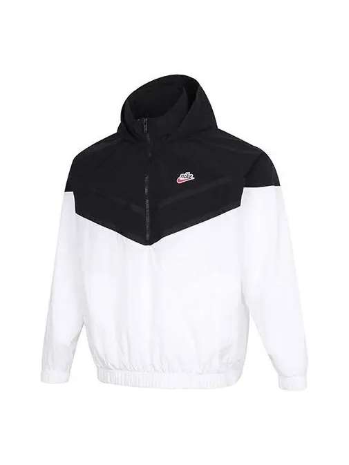 Куртка Nike Logo Print Hooded Jacket Black/White — изображение 1 из 4, черный / белый
