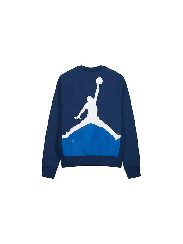 Толстовка x fragment crewneck 'navy/sport royal/white' Air Jordan — изображение 2 из 4, темно-синий//белый