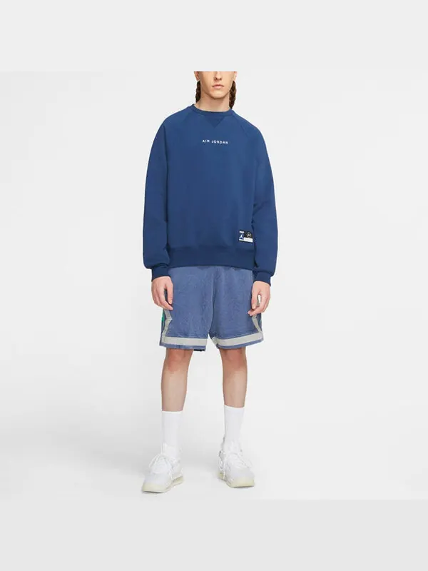 Толстовка x fragment crewneck 'navy/sport royal/white' Air Jordan — изображение 3 из 4, темно-синий//белый