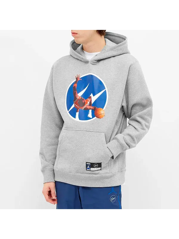 Толстовка Men's Air Jordan Printing Pattern Gray — изображение 4 из 4, серый