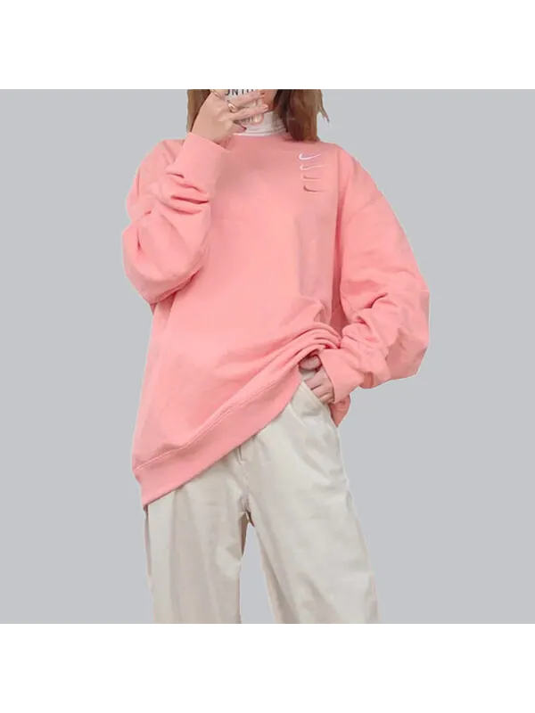 Толстовка Nike Swoosh Gradient Pullover Round Neck Pink — изображение 3 из 4, розовый