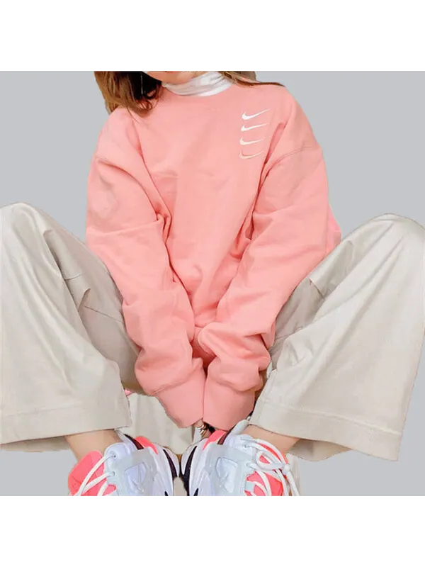 Толстовка Nike Swoosh Gradient Pullover Round Neck Pink — изображение 4 из 4, розовый