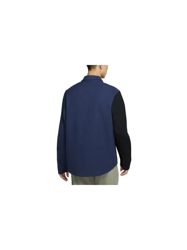 Рубашка sb skateboard flannel skateboard splicing long sleeves shirt navy blue Nike — изображение 2 из 3, темно-синий