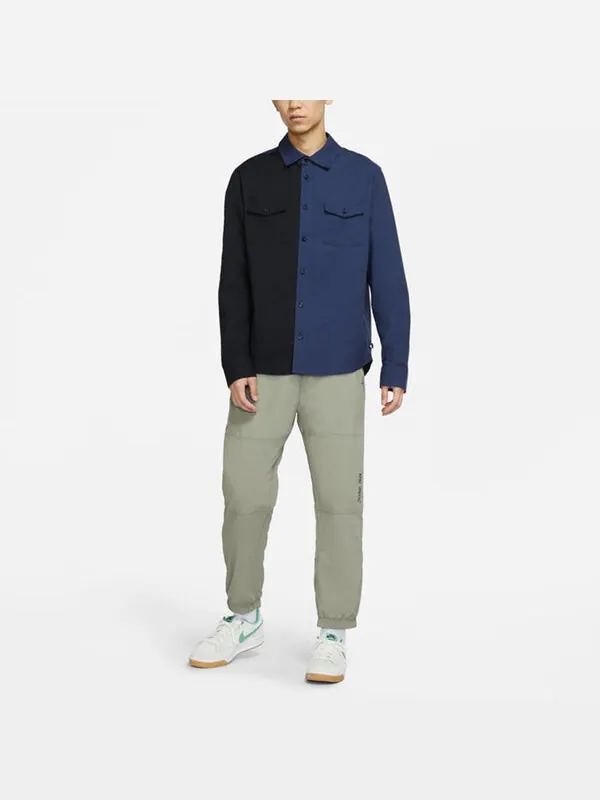 Рубашка sb skateboard flannel skateboard splicing long sleeves shirt navy blue Nike — изображение 3 из 3, темно-синий