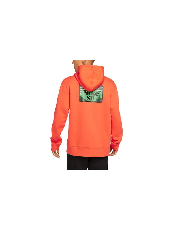 Толстовка Men's Nike Solid Color Logo Pullover Hooded Long Sleeves Orange — изображение 2 из 3, мульти
