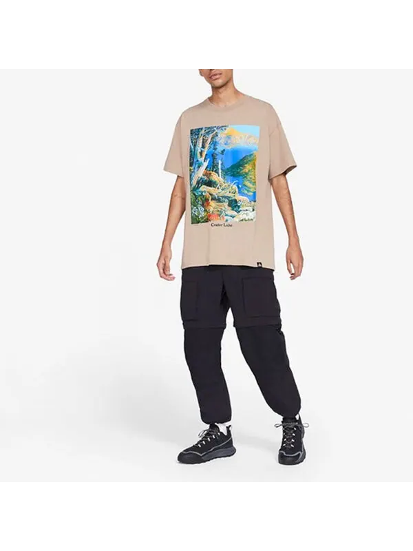 Футболка Nike ACG Crater Lake Sports Printing Pattern Round Neck Short Sleeve Khaki — изображение 3 из 4, хаки