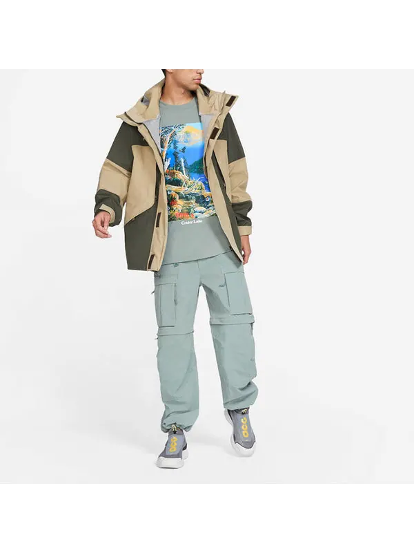 Футболка Nike ACG Crater Lake Sports Printing Pattern Round Collar Male Green — изображение 4 из 4, зеленый