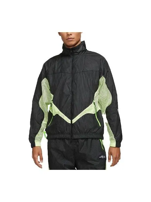 Куртка Air Jordan 23 Engineered Splicing Contrasting Colors Mesh Stand Collar Woven Jacket Black — изображение 1 из 3, черный
