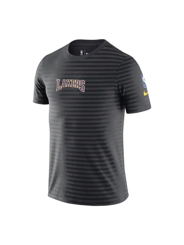 Футболка Men's Nike Stripe Alphabet Printing Round Neck Pullover Short Sleeve Brooklyn Nets Black — изображение 1 из 2