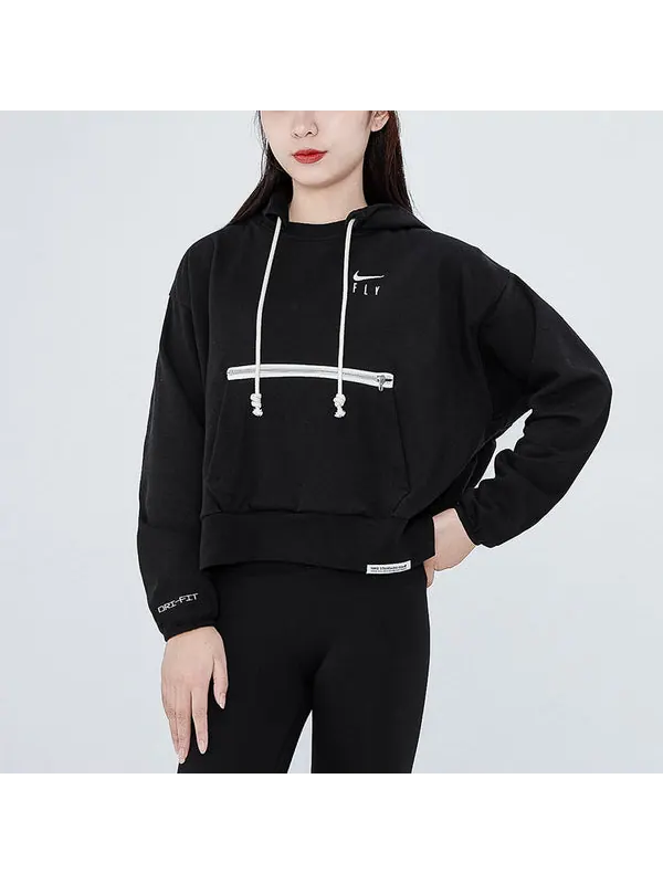 Свитер embroidered logo big pocket short sports hoodie black Nike — изображение 3 из 4, черный