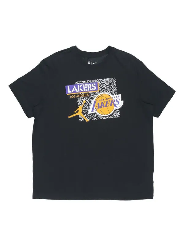 Футболка Air Jordan DRI-FIT NBA Los Angeles Lakers Printing Basketball Sports Round Neck Short — изображение 1 из 4, черный