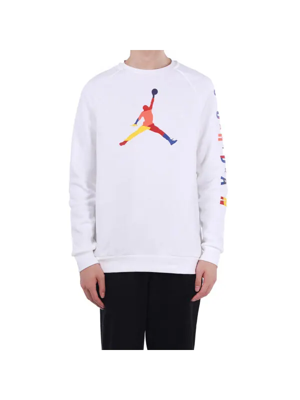 Толстовка Men's Air Jordan DNA Round Neck Pullover White — изображение 2 из 3, белый