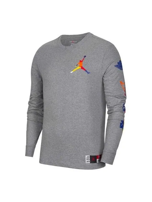 Толстовка Air Jordan Long Sleeve Round Neck Men Grey — изображение 1 из 1, серый