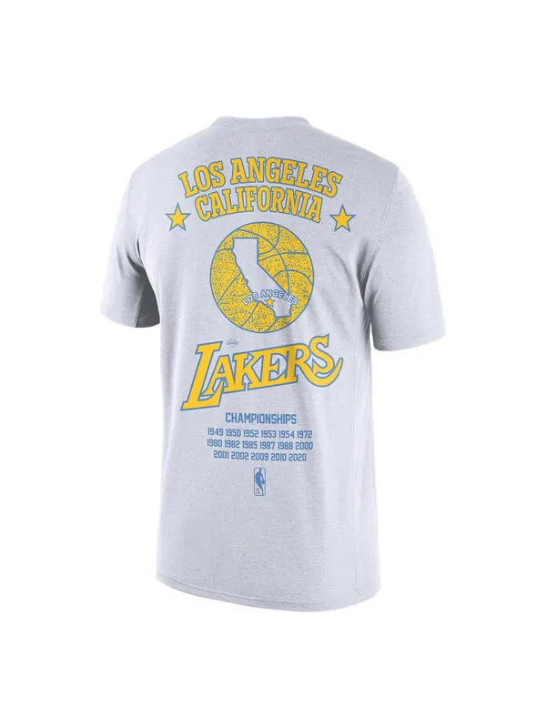 Футболка Nike Courtside City Edition Los Angeles Lakers Tee 'Grey' — изображение 1 из 2, мульти
