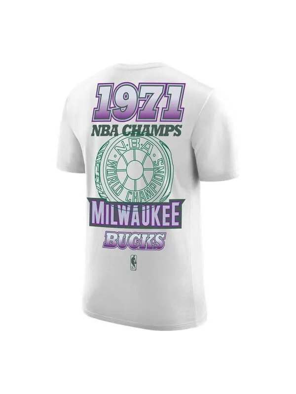 Футболка Men's Nike NBA Milwaukee Bucks Casual Sports Back Alphabet Numeric Loose Short Sleeve — изображение 1 из 2, мульти