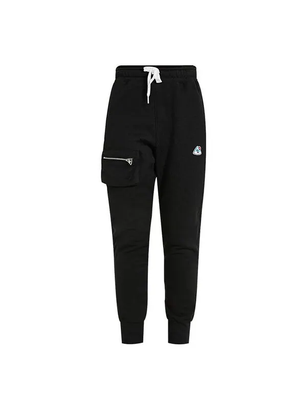 Брюки airmoji ft pant wink casual breathable sports knit long pants black Nike — изображение 1 из 4, черный