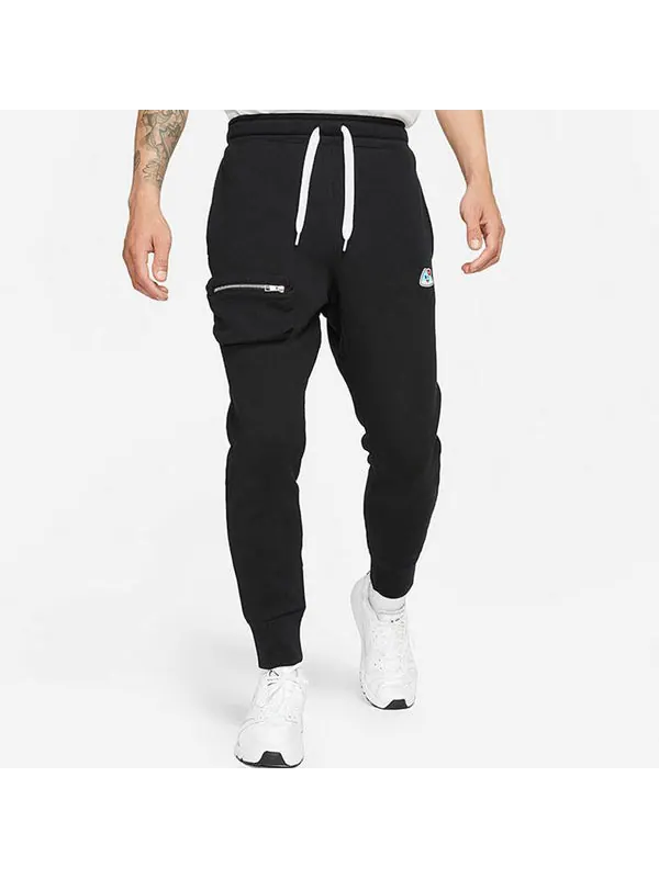 Брюки airmoji ft pant wink casual breathable sports knit long pants black Nike — изображение 4 из 4, черный