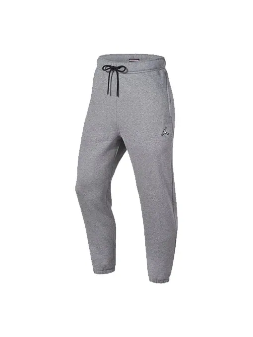 Брюки Air Jordan Logo Embroidered Knit Fleece Lined Bundle Feet Sports Pants 'Grey' — изображение 1 из 4, серый