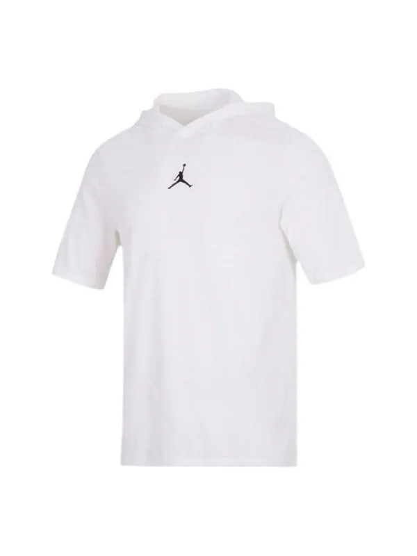 Футболка Air Jordan Solid Color Hooded Pullover Short Sleeve T-Shirt Men's 'White' — изображение 1 из 3, белый