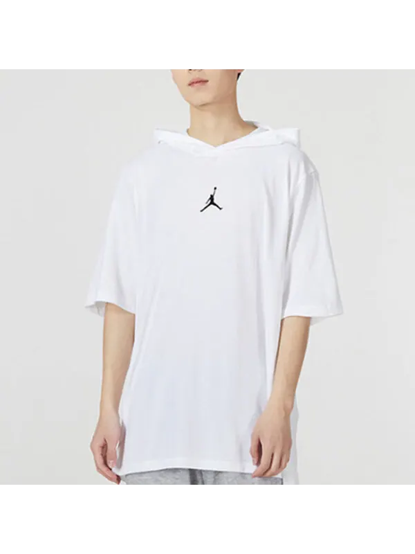 Футболка Air Jordan Solid Color Hooded Pullover Short Sleeve T-Shirt Men's 'White' — изображение 2 из 3, белый