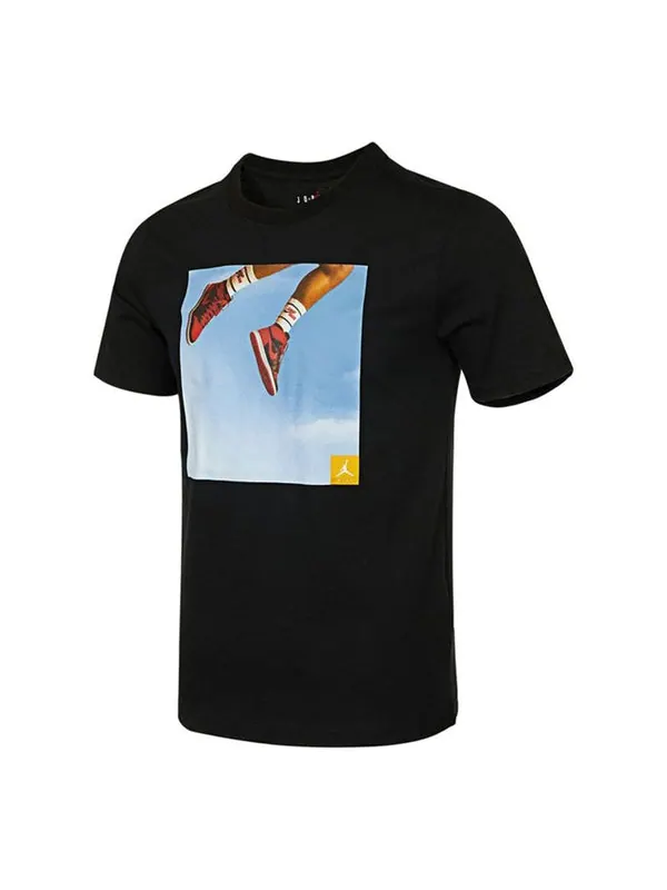 Футболка men's shoes photo printing sports short sleeve black t-shirt Air Jordan — изображение 1 из 4, черный