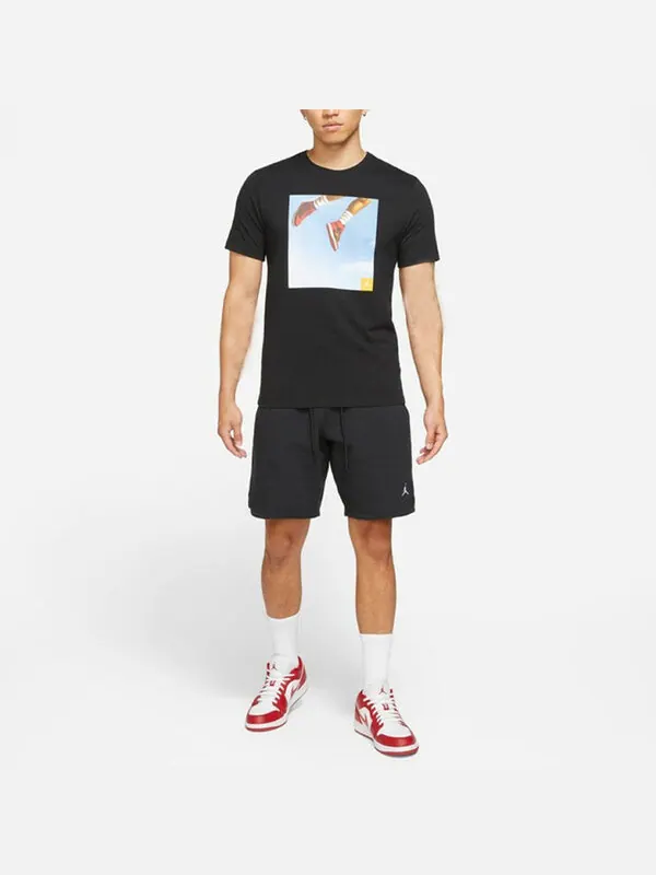 Футболка men's shoes photo printing sports short sleeve black t-shirt Air Jordan — изображение 3 из 4, черный