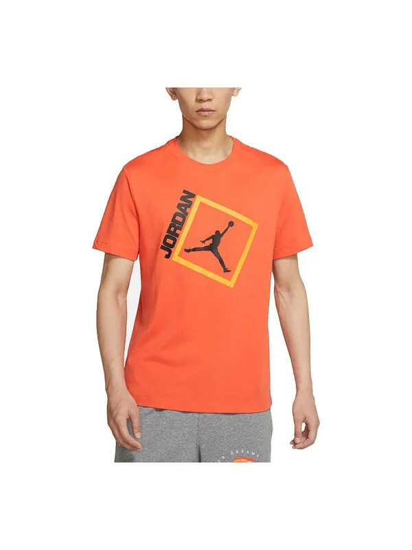 Футболка jumpman box ss повседневные спортивные дышащие алфавит с коротким рукавом Air Jordan — изображение 1 из 3, оранжевый