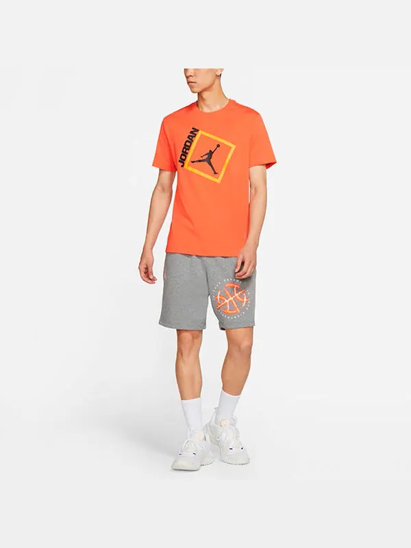 Футболка jumpman box ss повседневные спортивные дышащие алфавит с коротким рукавом Air Jordan — изображение 3 из 3, оранжевый