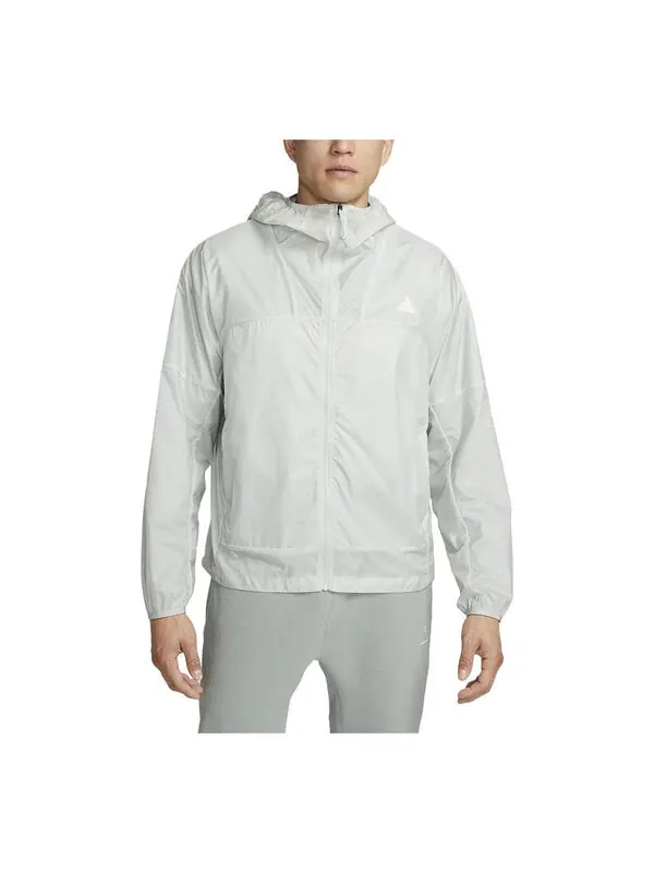 Куртка Nike ACG Windproof Cinder Cone Jacket 'Light Silver Summit White' — изображение 1 из 3, серебряный