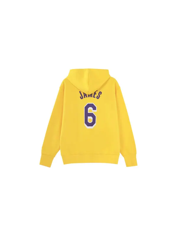 Толстовка Men's Nike Los Angeles Lakers Lebron James No. 6 Solid Color Alphabet Printing Pullover — изображение 2 из 4