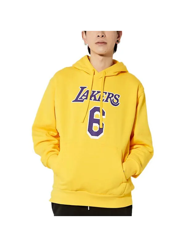Толстовка Men's Nike Los Angeles Lakers Lebron James No. 6 Solid Color Alphabet Printing Pullover — изображение 4 из 4