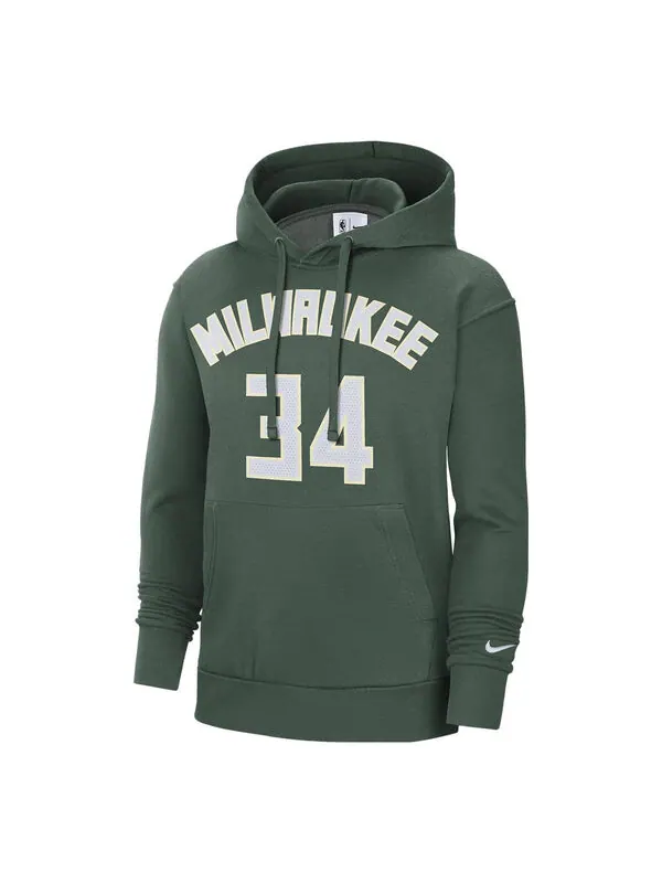 Толстовка x nba milwaukee bucks essential пуловер флисовая толстовка с капюшоном Nike — изображение 1 из 2, зеленый