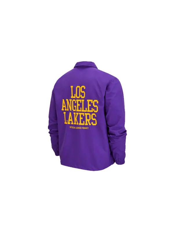 Куртка Nike NBA Courtside Los Angeles Lakers Alphabet Logo Printing Coach Jacket Purple — изображение 2 из 2, фиолетовый