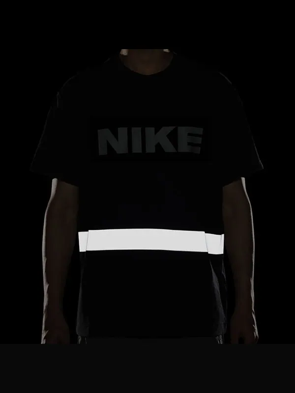 Футболка men's logo alphabet printing round neck casual short sleeve black t-shirt Nike — изображение 4 из 4, черный