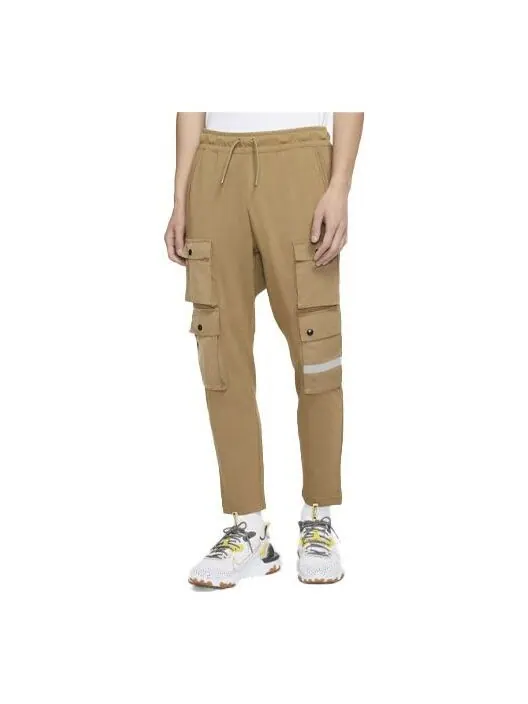 Брюки sportswear city made multiple pockets reflective logo knit casual pants brown Nike — изображение 1 из 3, коричневый