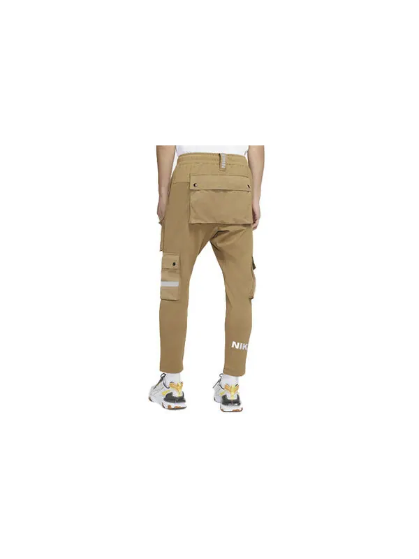 Брюки sportswear city made multiple pockets reflective logo knit casual pants brown Nike — изображение 2 из 3, коричневый