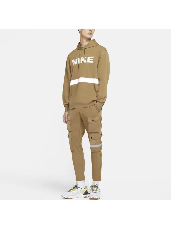 Брюки sportswear city made multiple pockets reflective logo knit casual pants brown Nike — изображение 3 из 3, коричневый