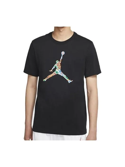 Футболка летающий человек красочный большой логотип короткий рукав Air Jordan — изображение 1 из 4, черный