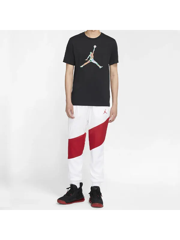 Футболка летающий человек красочный большой логотип короткий рукав Air Jordan — изображение 3 из 4, черный