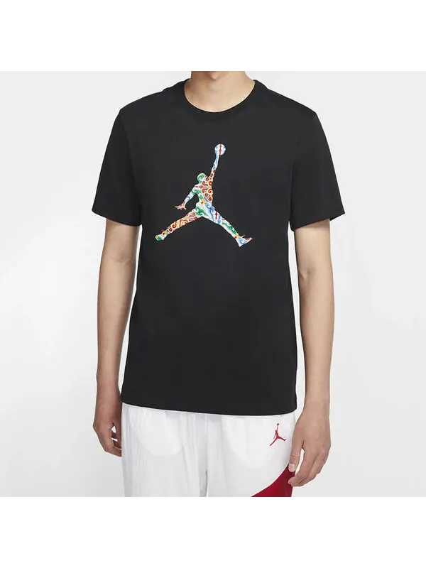 Футболка летающий человек красочный большой логотип короткий рукав Air Jordan — изображение 4 из 4, черный