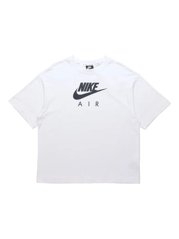 Футболка с логотипом Air с принтом свободного трикотажа, спортивные, с коротким рукавом, Nike — изображение 1 из 4, белый