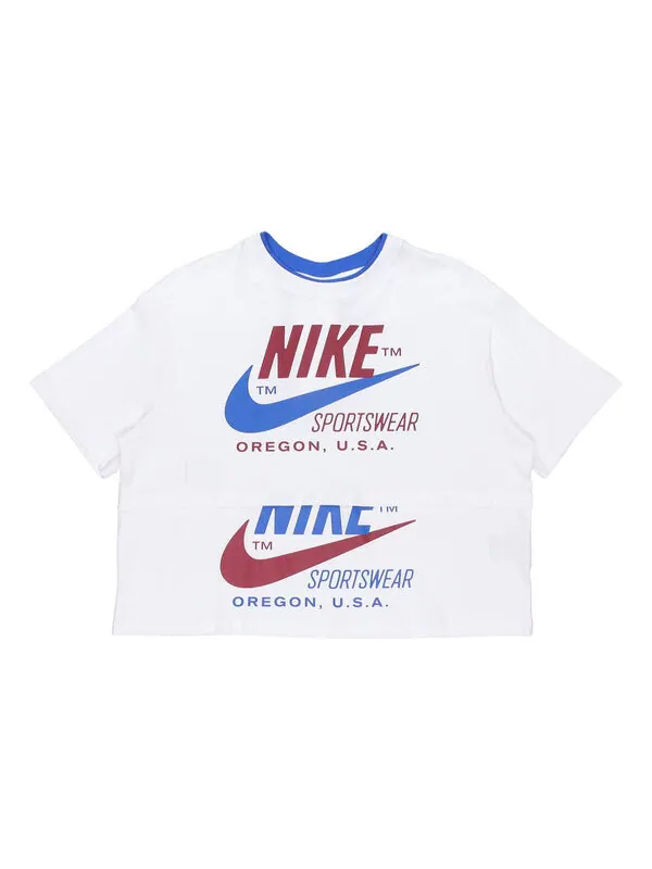 Футболка спортивная одежда значок столкновение логотип печать Nike — изображение 1 из 4, белый