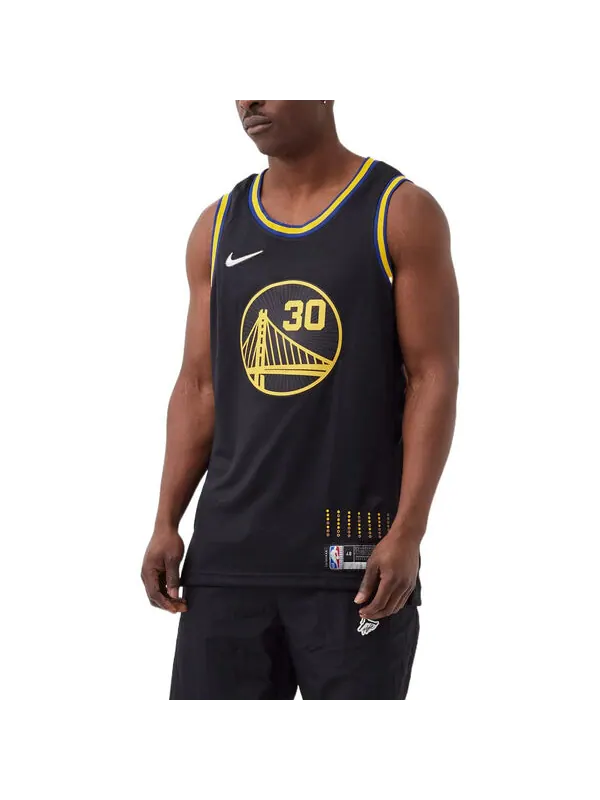 Майка Nike NBA City Edition 75 Anniversary Basketball Jersey 'Black Yellow' — изображение 3 из 4, черный