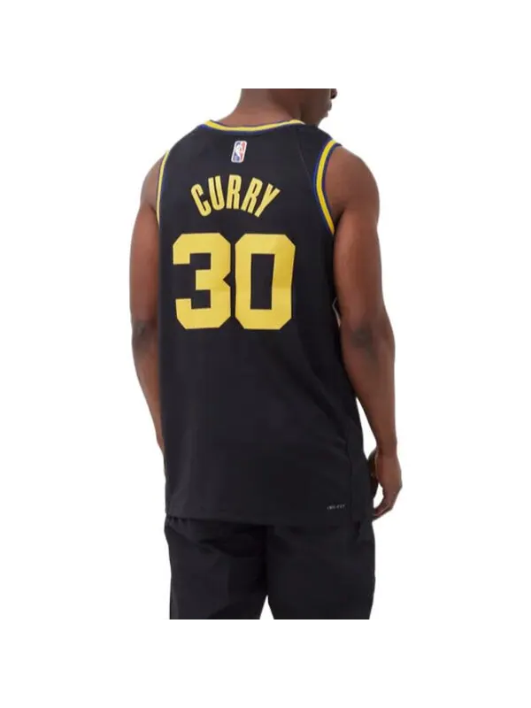 Майка Nike NBA City Edition 75 Anniversary Basketball Jersey 'Black Yellow' — изображение 4 из 4, черный